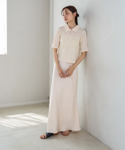 Bab(バブ)の「【S・Mサイズ展開】裾シアーサテンナロースカート(スカート・レディース・アイボリー/ブラック/モカ・S/M)」の20枚目の写真