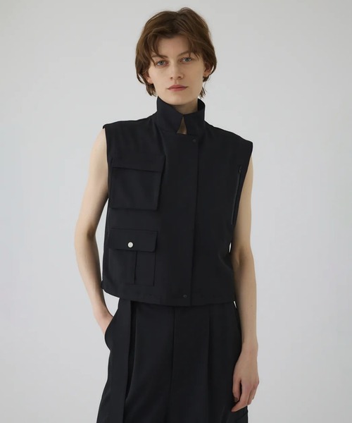 リムアーク　RIM ARK レザー風　ベスト　ブラック RIM.ARK（リムアーク）の「Leather like compact vest（ベスト