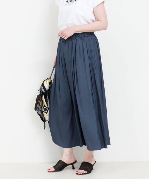 NOLLEY'S LIGHT(ノーリーズライト)の「割繊ツイルギャザースカンツ(その他パンツ・レディース・インディゴブルー/チャコールグレー・36/38)」の2枚目の写真