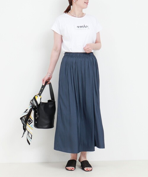 NOLLEY'S LIGHT(ノーリーズライト)の「割繊ツイルギャザースカンツ(その他パンツ・レディース・インディゴブルー/チャコールグレー・36/38)」の21枚目の写真