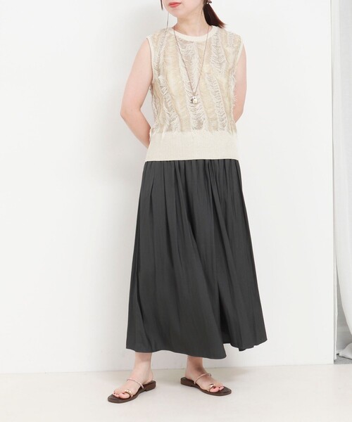 NOLLEY'S LIGHT(ノーリーズライト)の「割繊ツイルギャザースカンツ(その他パンツ・レディース・インディゴブルー/チャコールグレー・36/38)」の14枚目の写真