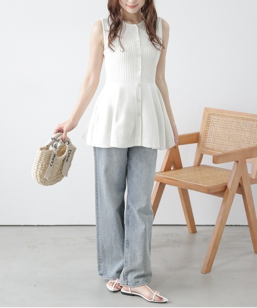 SUGAR BISKET(シュガービスケット)の「ペプラムニットトップス(その他トップス・レディース・ブラック/グレー/ホワイト/ベージュ・フリー)」の6枚目の写真