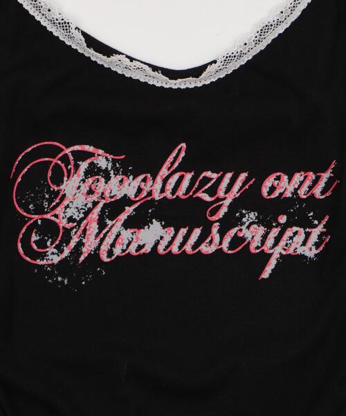 dispark(ディスパーク)の「DISPARK/レース切替ロゴキャミワンピ(キャミソール・レディース・ブラック/ホワイト・FREE)」の14枚目の写真