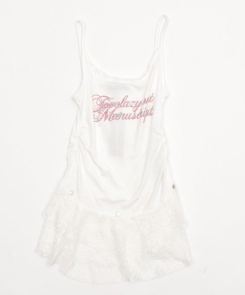 dispark(ディスパーク)の「DISPARK/レース切替ロゴキャミワンピ(キャミソール・レディース・ブラック/ホワイト・FREE)」の16枚目の写真