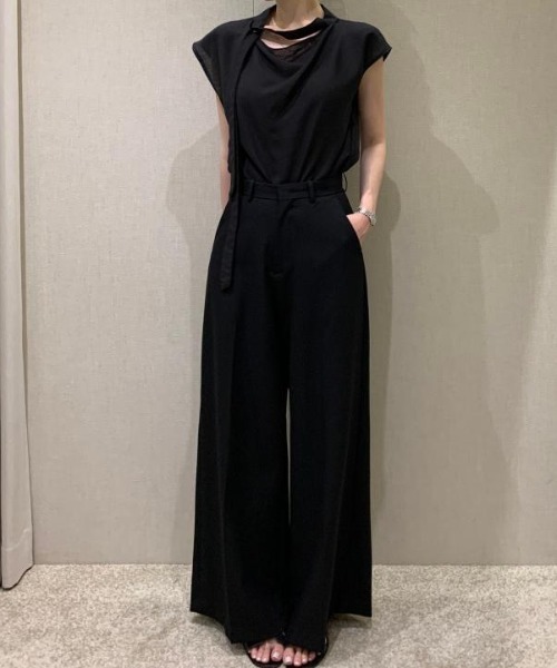 FAVORITO（ファヴォリート）の「ドレープネック×リボンタイ ノースリーブブラウス（その他トップス・レディース・ブラック/ピンク/ホワイト・F）」の12枚目の写真