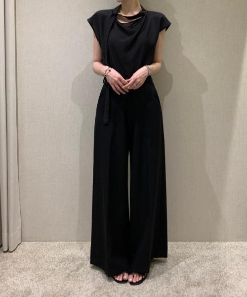 FAVORITO（ファヴォリート）の「ドレープネック×リボンタイ ノースリーブブラウス（その他トップス・レディース・ブラック/ピンク/ホワイト・F）」の13枚目の写真