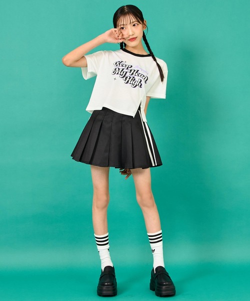 ANAP GｉRL（アナップガール）の「サイドラインツイルプリーツスカート 【キッズお揃い】（スカート・キッズ・ブラック/ホワイト/ベージュ・XS/S/M）」の15枚目の写真