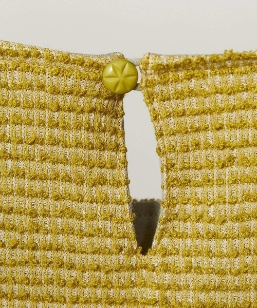 Jocomomola(ホコモモラ)の「Granos de arroz ジャカードフレアワンピース(ワンピース・レディース・マスタード/ブラック・40)」の13枚目の写真