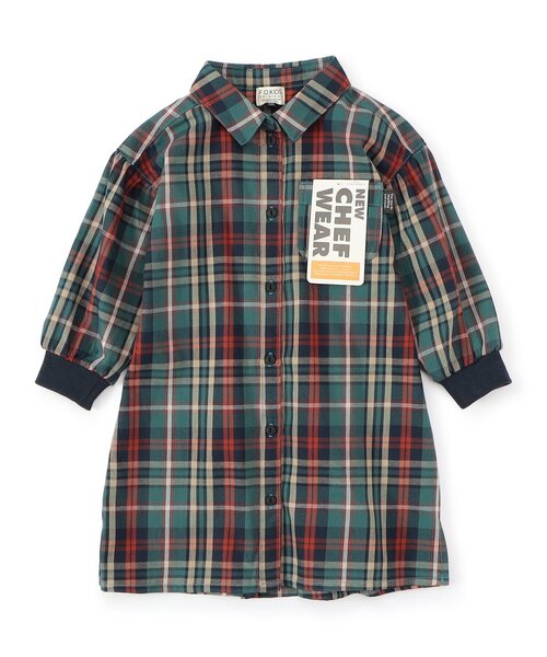 F.O.KIDS(エフオーキッズ)の「【リンク/ジュニア対応】Girls シェフワンピース(シャツワンピース・キッズ・チャコール/チェック/インディゴブルー/キナリ・80/90/100/110/120/130/140)」の4枚目の写真