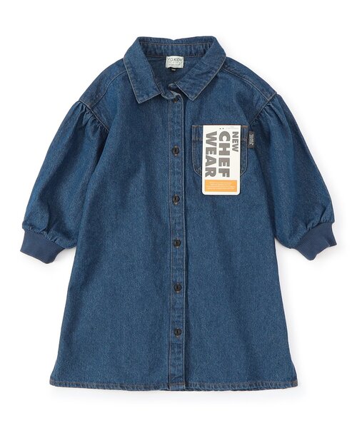 F.O.KIDS(エフオーキッズ)の「【リンク/ジュニア対応】Girls シェフワンピース(シャツワンピース・キッズ・チャコール/チェック/インディゴブルー/キナリ・80/90/100/110/120/130/140)」の3枚目の写真