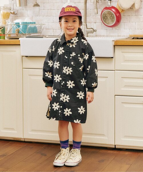 F.O.KIDS(エフオーキッズ)の「【リンク/ジュニア対応】Girls シェフワンピース(シャツワンピース・キッズ・チャコール/チェック/インディゴブルー/キナリ・80/90/100/110/120/130/140)」の7枚目の写真