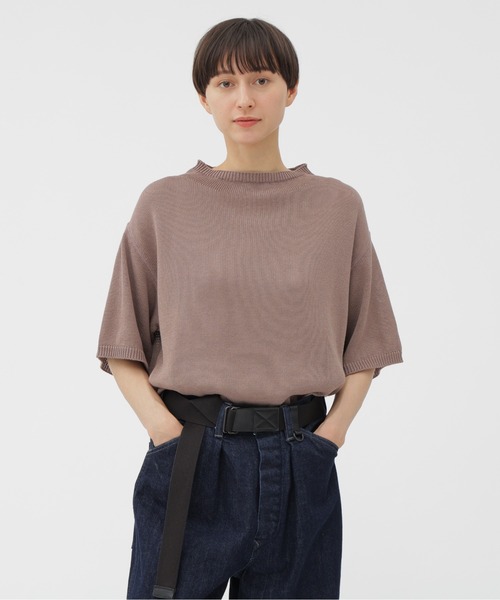 MHL.（エムエイチエル）の「COATED COTTON（ニット/セーター・レディース・オフホワイト/ピンク・2）」の2枚目の写真