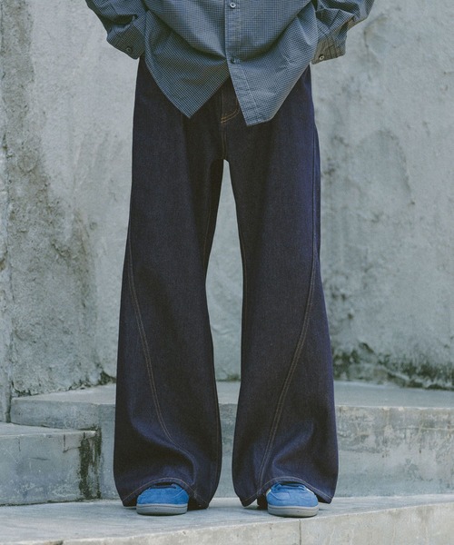 セール】DENIM CURVE FLARE PANTS / デニムカーブフレアパンツ（デニム