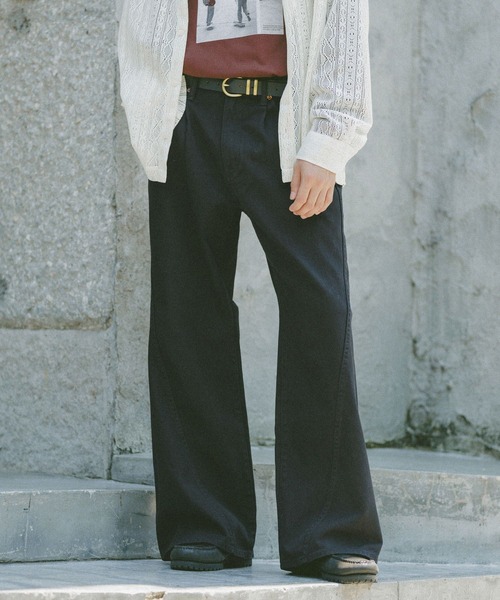 RAGEBLUE（レイジブルー）の「DENIM CURVE FLARE PANTS / デニムカーブフレアパンツ（デニムパンツ・メンズ・ネイビー/ブラック・MEDIUM/SMALL/LARGE）」の22枚目の写真