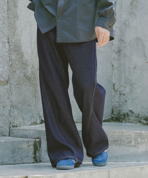 RAGEBLUE（レイジブルー）の「DENIM CURVE FLARE PANTS / デニムカーブフレアパンツ（デニムパンツ・メンズ・ネイビー/ブラック・MEDIUM/SMALL/LARGE）」の16枚目の写真
