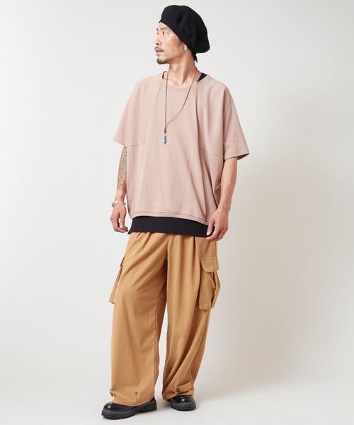 チャイハネ（チャイハネ）の「【チャイハネ】ドルマンスリーブMEN'Sトップス＆タンクトップ2点セット（アンサンブル・メンズ・ベージュ/オレンジ/ホワイト/ブラック・FREE）」の11枚目の写真