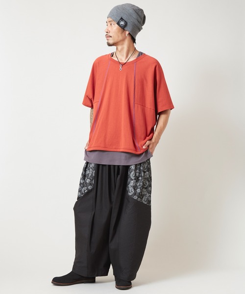 チャイハネ（チャイハネ）の「【チャイハネ】ドルマンスリーブMEN'Sトップス＆タンクトップ2点セット（アンサンブル・メンズ・ベージュ/オレンジ/ホワイト/ブラック・FREE）」の12枚目の写真