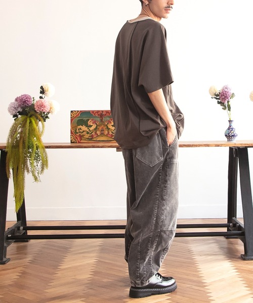 チャイハネ（チャイハネ）の「【チャイハネ】ドルマンスリーブMEN'Sトップス＆タンクトップ2点セット（アンサンブル・メンズ・ベージュ/オレンジ/ホワイト/ブラック・FREE）」の9枚目の写真