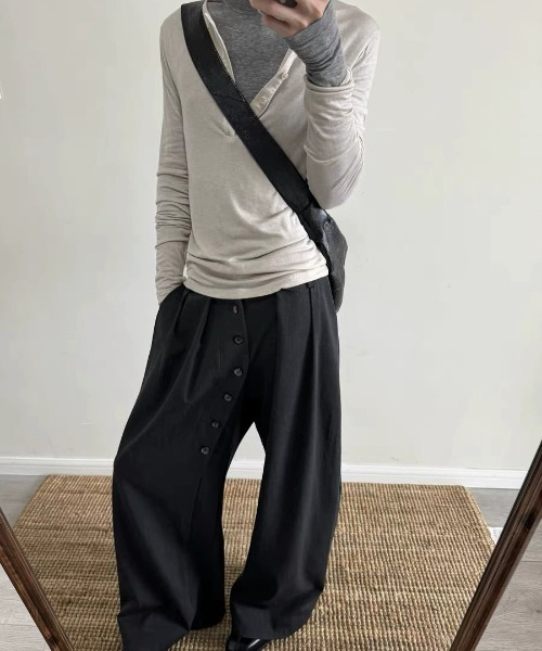 DEVICE（デバイス）の「ボタンフライ カーブ スラックス（スラックス・メンズ・ブラック・FREE）」の17枚目の写真