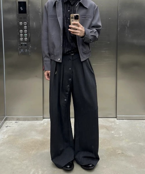 DEVICE（デバイス）の「ボタンフライ カーブ スラックス（スラックス・メンズ・ブラック・FREE）」の10枚目の写真