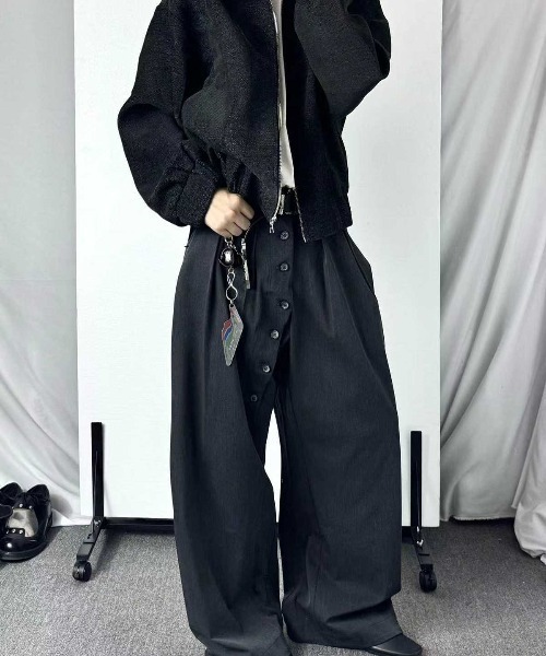 DEVICE（デバイス）の「ボタンフライ カーブ スラックス（スラックス・メンズ・ブラック・FREE）」の12枚目の写真