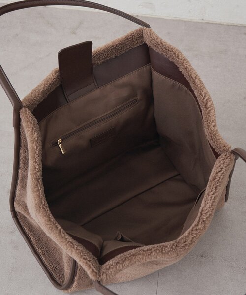 LOUNGEDRESS（ラウンジドレス）の「【GALENA/ガレナ】フェイクボアBIGトート（トートバッグ・レディース・ブラウン・FREE）」の6枚目の写真