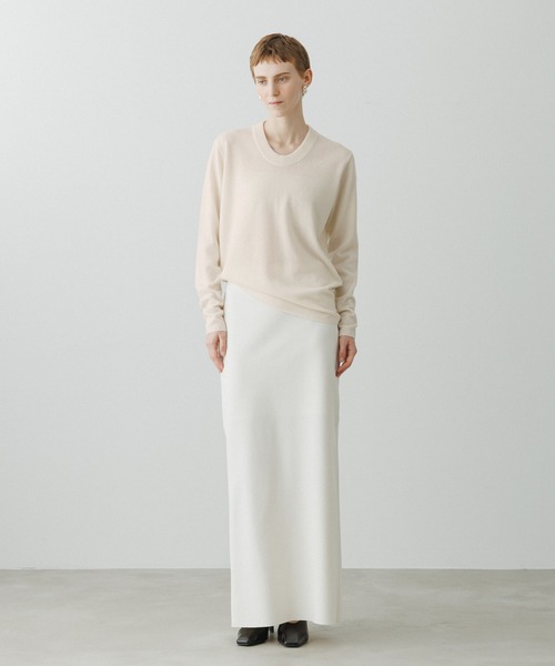 ADAM ET ROPE'（アダムエロペ）の「【EMOELLE】カシミヤニットプルオーバー（ニット/セーター・レディース・オフホワイト/グレー系その他/ライトグリーン・FREE）」の4枚目の写真