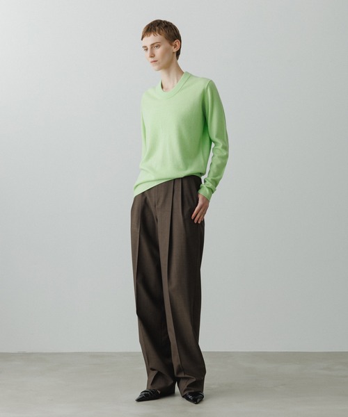 ADAM ET ROPE'（アダムエロペ）の「【EMOELLE】カシミヤニットプルオーバー（ニット/セーター・レディース・オフホワイト/グレー系その他/ライトグリーン・FREE）」の7枚目の写真