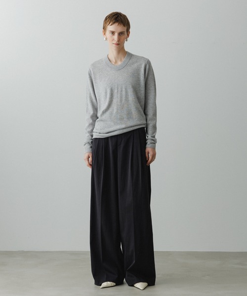 ADAM ET ROPE'（アダムエロペ）の「【EMOELLE】カシミヤニットプルオーバー（ニット/セーター・レディース・オフホワイト/グレー系その他/ライトグリーン・FREE）」の10枚目の写真