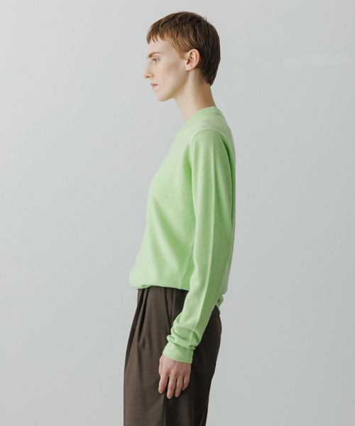 ADAM ET ROPE'（アダムエロペ）の「【EMOELLE】カシミヤニットプルオーバー（ニット/セーター・レディース・オフホワイト/グレー系その他/ライトグリーン・FREE）」の12枚目の写真