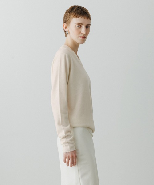 ADAM ET ROPE'（アダムエロペ）の「【EMOELLE】カシミヤニットプルオーバー（ニット/セーター・レディース・オフホワイト/グレー系その他/ライトグリーン・FREE）」の14枚目の写真