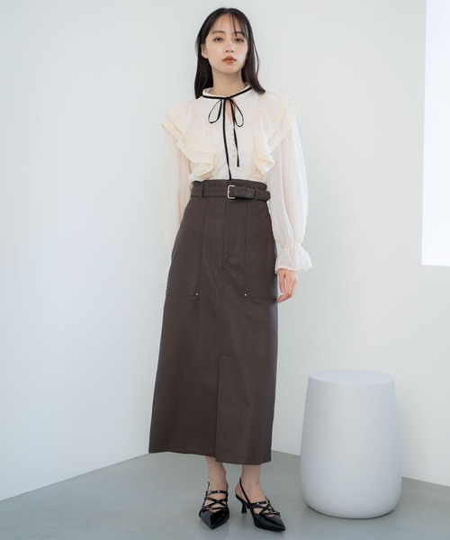 NOELA(ノエラ)の「アソートペンシルスカート(スカート・レディース・ベージュ/ブラウン/モカ・S/M)」の4枚目の写真