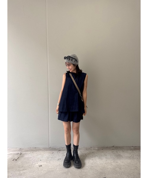 JUMELLE(ジュメロ)の「ライトデニムセットアップ(つなぎ/オールインワン・レディース・ネイビー・FREE)」の6枚目の写真