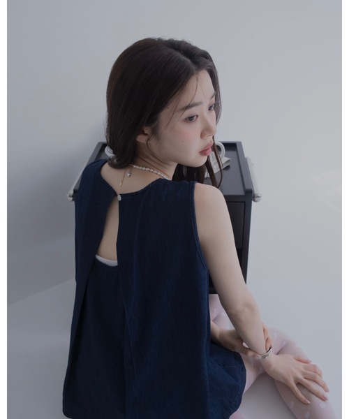 JUMELLE(ジュメロ)の「ライトデニムセットアップ(つなぎ/オールインワン・レディース・ネイビー・FREE)」の15枚目の写真