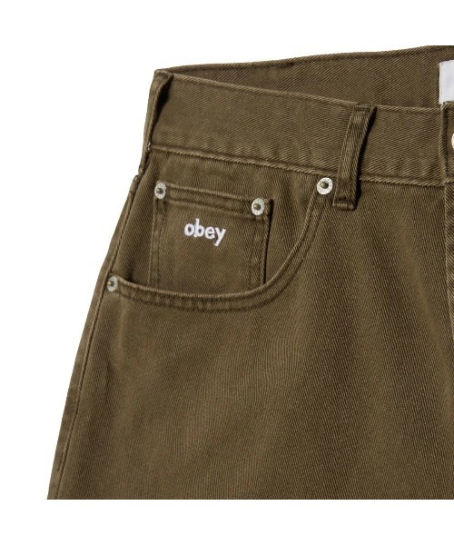 OBEY（オベイ）の「OBEY BIGWIG BAGGY DENIM（オベイ ビッグウィッグ バギー デニム）（デニムパンツ・メンズ・ブルー系/ブラウン系・34/32/30）」の4枚目の写真