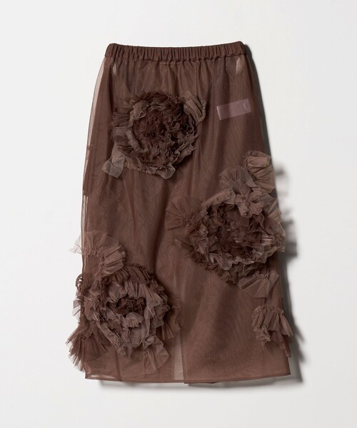 VIVIANO（ヴィヴィアーノ）の「＜VIVIANO＞チュール フラワー スカート（スカート・レディース・ブラック/ブラウン系・FREE）」の2枚目の写真