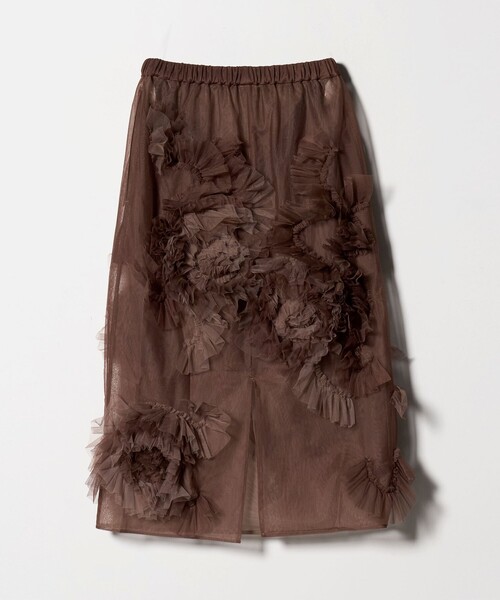 VIVIANO（ヴィヴィアーノ）の「＜VIVIANO＞チュール フラワー スカート（スカート・レディース・ブラック/ブラウン系・FREE）」の3枚目の写真