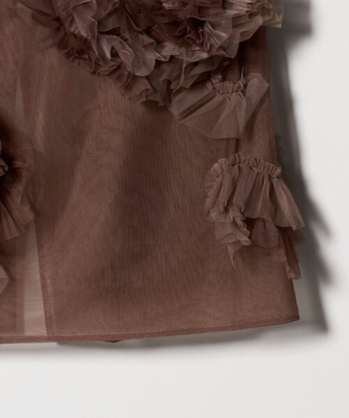 VIVIANO（ヴィヴィアーノ）の「＜VIVIANO＞チュール フラワー スカート（スカート・レディース・ブラック/ブラウン系・FREE）」の7枚目の写真