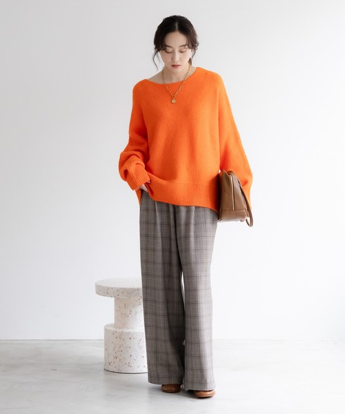 Elura（エルーラ）の「スリムウォームチェックワイドパンツ＜低身長サイズあり＞/591848（その他パンツ・レディース・チャコールグレー/ブラック×ホワイト・FREE(S)/LARGE/MEDIUM）」の4枚目の写真