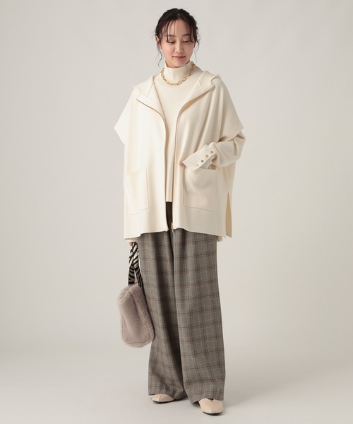 Elura（エルーラ）の「スリムウォームチェックワイドパンツ＜低身長サイズあり＞/591848（その他パンツ・レディース・チャコールグレー/ブラック×ホワイト・FREE(S)/LARGE/MEDIUM）」の8枚目の写真