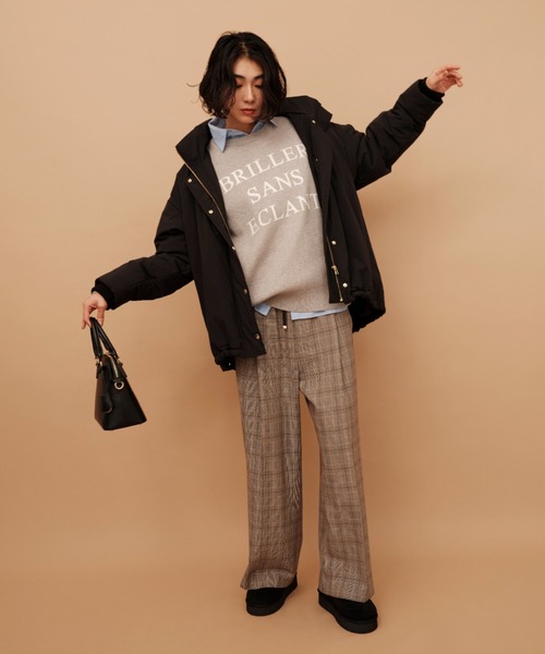 Elura（エルーラ）の「スリムウォームチェックワイドパンツ＜低身長サイズあり＞/591848（その他パンツ・レディース・チャコールグレー/ブラック×ホワイト・FREE(S)/LARGE/MEDIUM）」の20枚目の写真