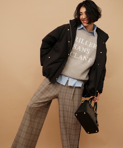 Elura（エルーラ）の「スリムウォームチェックワイドパンツ＜低身長サイズあり＞/591848（その他パンツ・レディース・チャコールグレー/ブラック×ホワイト・FREE(S)/LARGE/MEDIUM）」の21枚目の写真