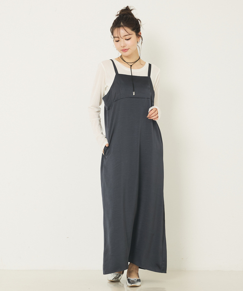 abahouse mavie（アバハウスマヴィ）の「ダブルストラップキャミワンピース（ワンピース・レディース・クリーム/チャコールグレー/その他1・36/38）」の8枚目の写真