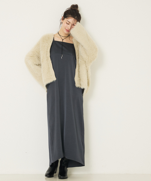 abahouse mavie（アバハウスマヴィ）の「ダブルストラップキャミワンピース（ワンピース・レディース・クリーム/チャコールグレー/その他1・36/38）」の11枚目の写真