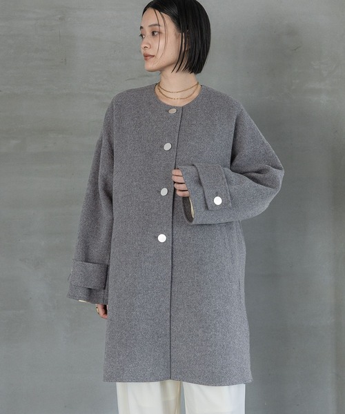 apart by カシープノーカラーコート　完売品 カシープノーカラーコート（ノーカラーコート）｜A part by（アパート