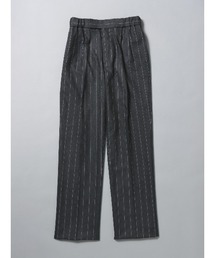 GOOVI ツータックストレートパンツ ウール