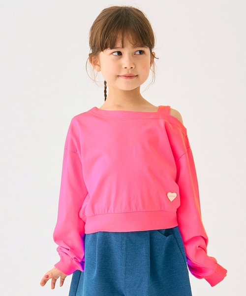 minimal（ミニマル）の「肩あきＴシャツ（Tシャツ/カットソー・キッズ・パープル/ピンク/アイボリー・100cm/110cm/120cm/130cm/140cm/90cm）」の3枚目の写真