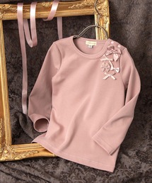 panpantutu（パンパンチュチュ）の「リボンパレードトップス(長袖)/モーブピンク・ネイビー（Tシャツ/カットソー・キッズ）」