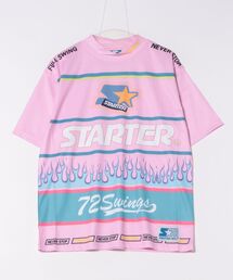 /STARTER GOLF/スターターゴルフ ロゴファイヤーパターンモックネック半袖Tシャツ SG-123002