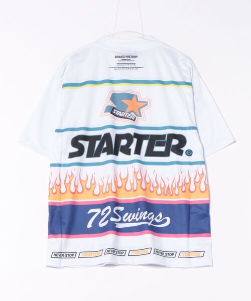 STARTER(スターター)の「/STARTER GOLF/スターターゴルフ ロゴファイヤーパターンモックネック半袖Tシャツ SG-123002(Tシャツ/カットソー・メンズ・ブラック/ピンク/ホワイト・L/XL/M)」の4枚目の写真
